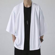 Heta lättvikts-kimonos för män Traditionella japanska kläder Man Cardigan Kappa Haori Yukata Jacka Kappa - Vitt (L,M,S,XL,XS,XXL)