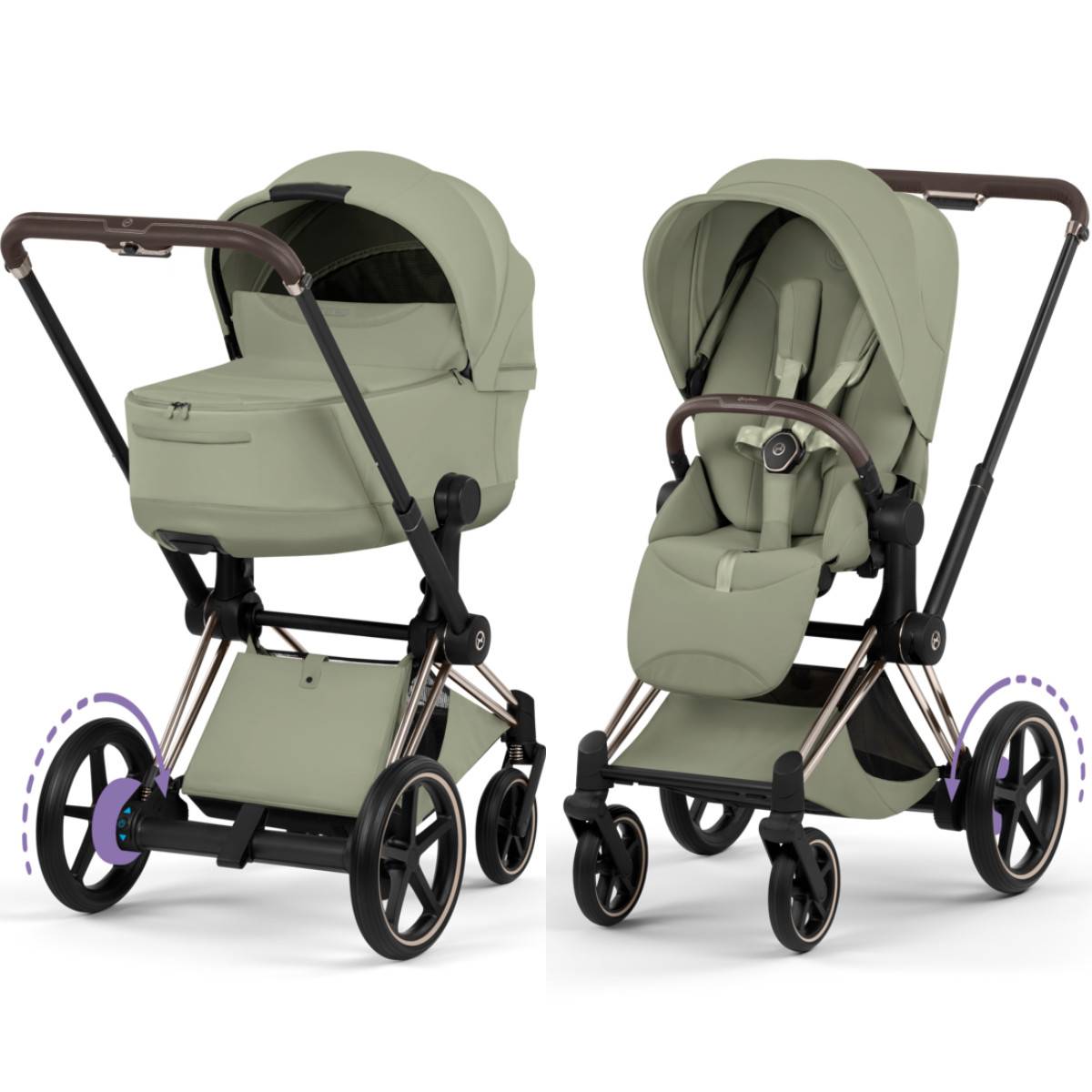Cybex E-Priam 5 Style Kombikinderwagen - Champagne Gold
