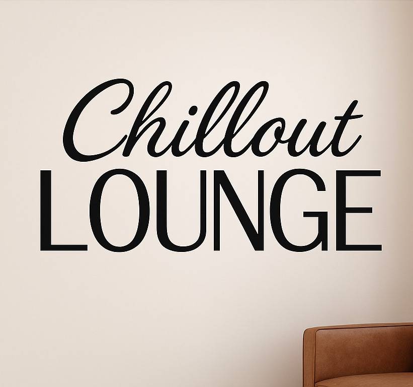 Chill out-lounge vardagsrummet väggklistermärke