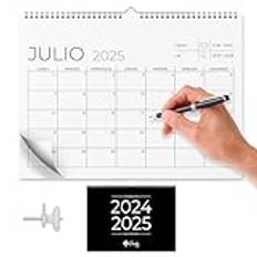 Finoly - FRANKRIKE Väggkalender - Väggkalender 2025 - Månadskalender okt 24 till 25 dec - Familjekalender för vägghängning, månadskalender, kalender 2025 (minimalistisk)