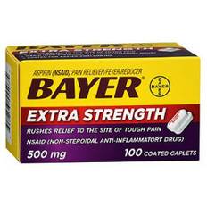 Bayer, Bayer Aspirin Pain Reliever / Fever Reducer, 500 mg, 100 tabs