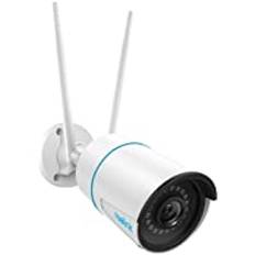 Reolink 5MP WiFi Säkerhetskamera Utomhus, 2.4GHz/5GHz WiFi CCTV IP-Kamera med Människo-/Fordonsdetektering, IP66 Vattentäthet Mörkerseende med Rörelsedetektion, Micro SD-kortplats, Timelapse, RLC-510WA