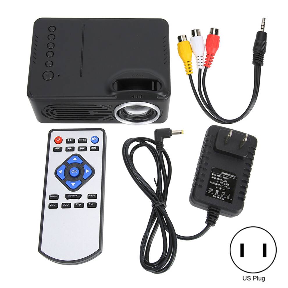 Bærbar videoprojektor med LED-lampelevetid, Full HD, Mini4K hjemmebiograf, lydløst kølesystem, HiFi-stereohøjttaler, visuel fest, rig