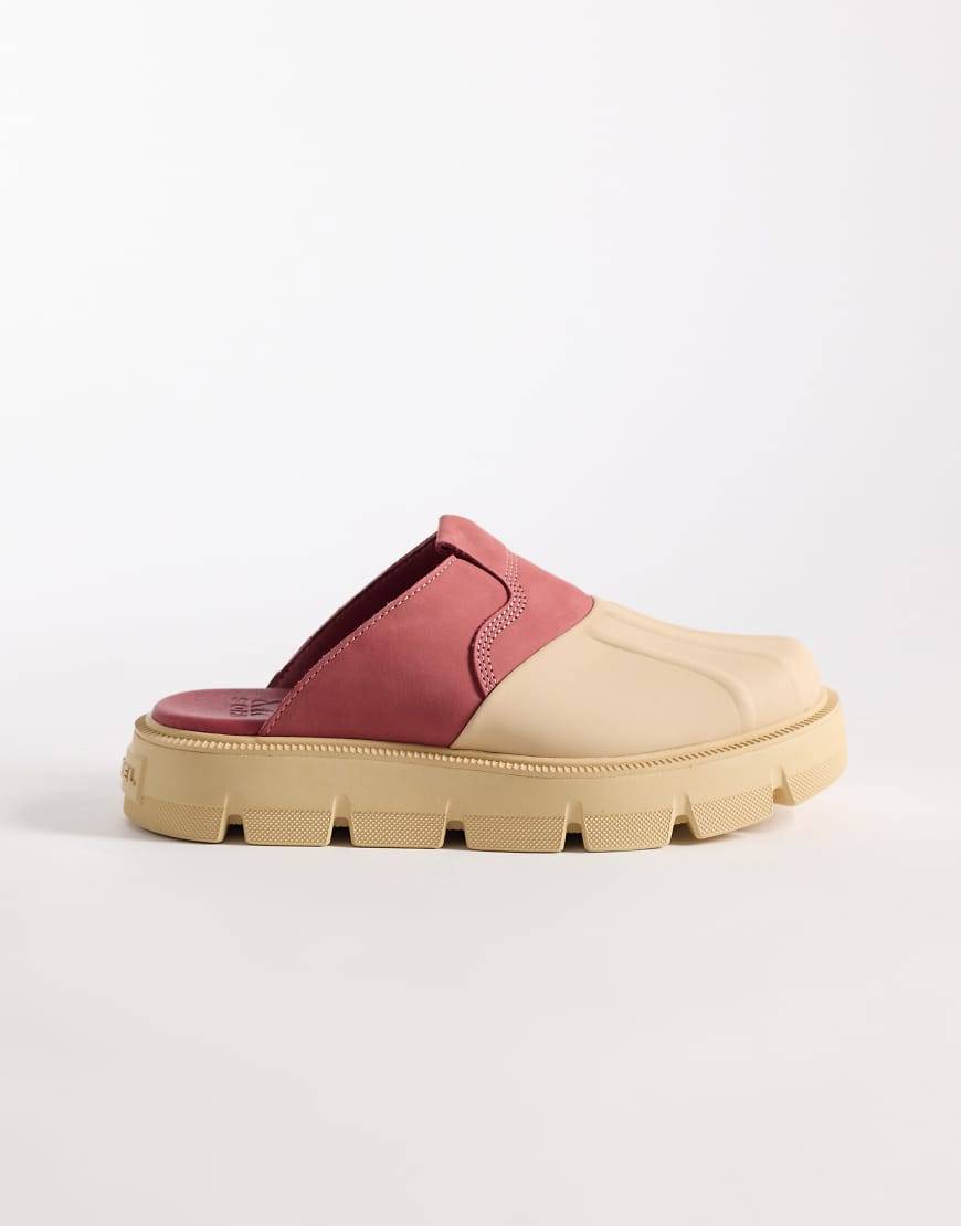 Sorel - Rein - Cremehvide og rosa clogs - 37
