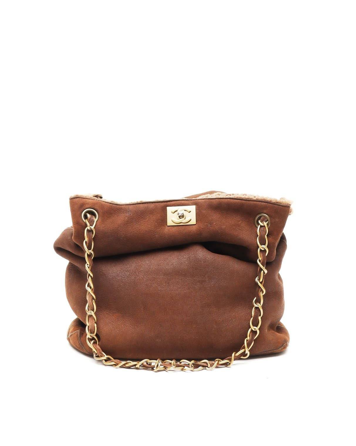 Chanel CC Suede Bag - Brown - One Size