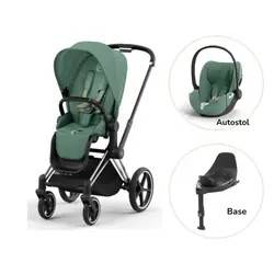 Priam Sittvagn + Cloud T + Basenhet T - Leaf Green/Chrome Black