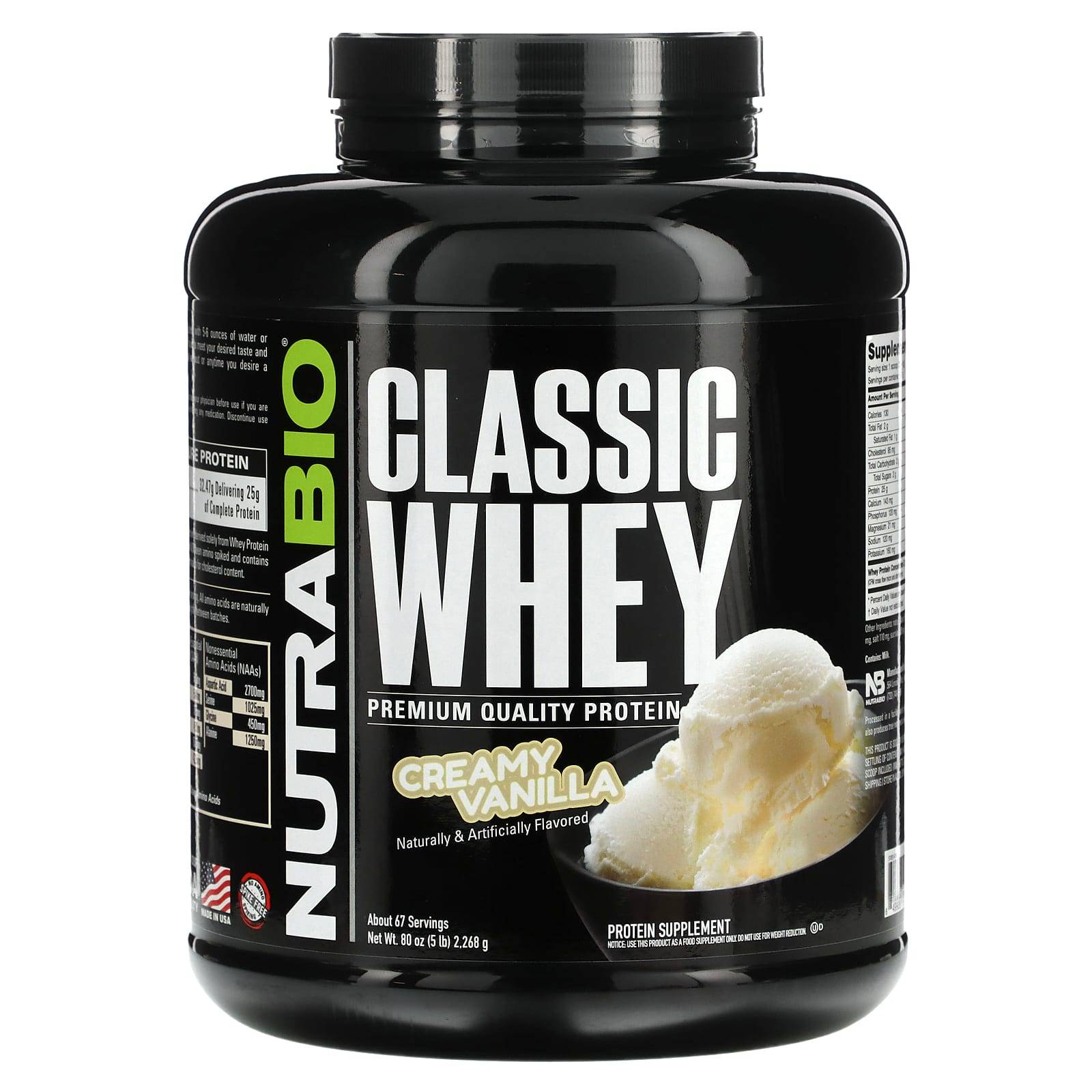 Classic Whey Protein, Creamy Vanilla, 5 lbs (2268 g)