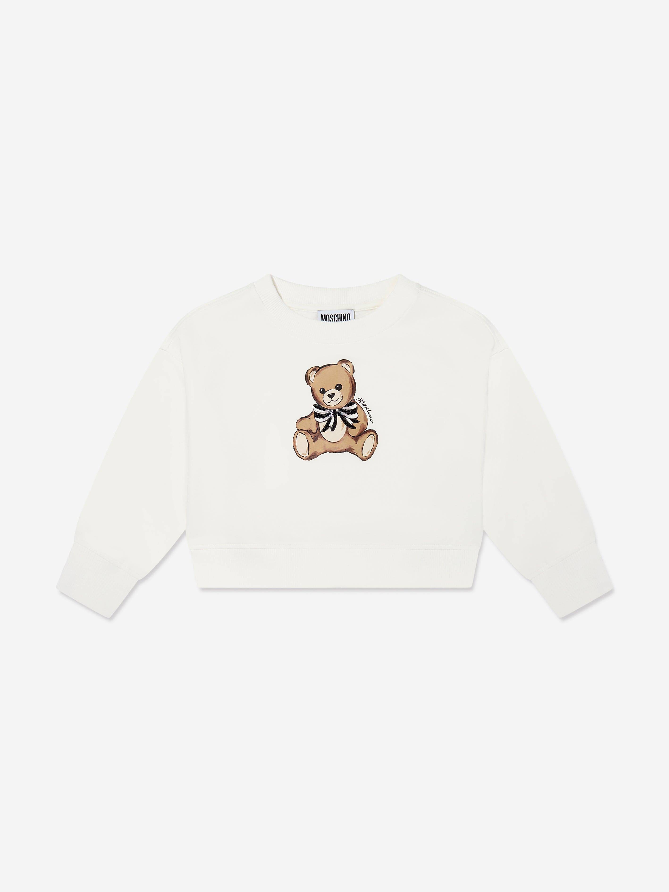 Moschino Girls Teddy Bear Sweatshirt in Ivory - Ivory / 14 Yrs (14 Yrs)