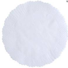 Tårtpapper runt - 23cm vit präglat - 500 st