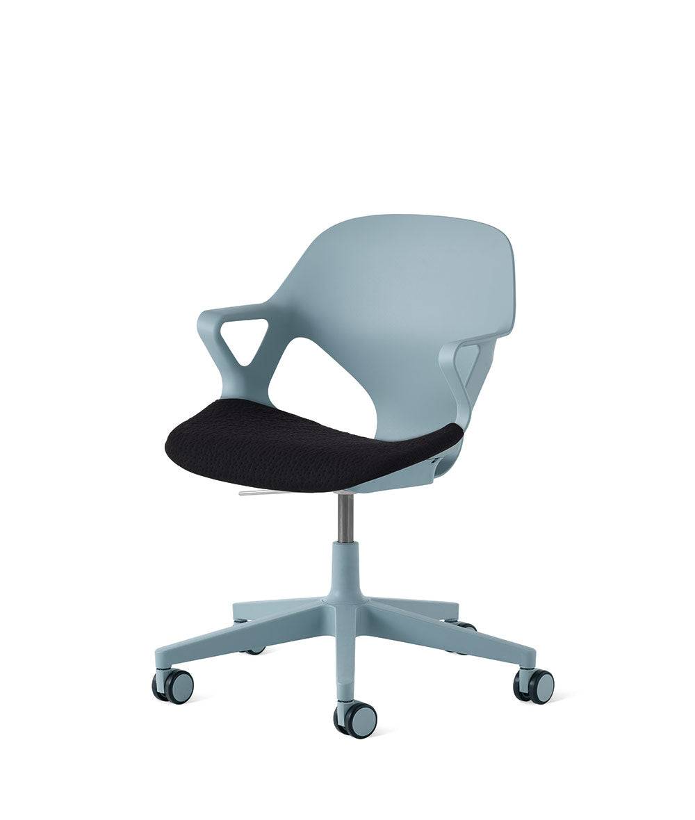 Zeph-stoel vaste armleuningenGlacier in Zitkussen/Zwart by Herman Miller