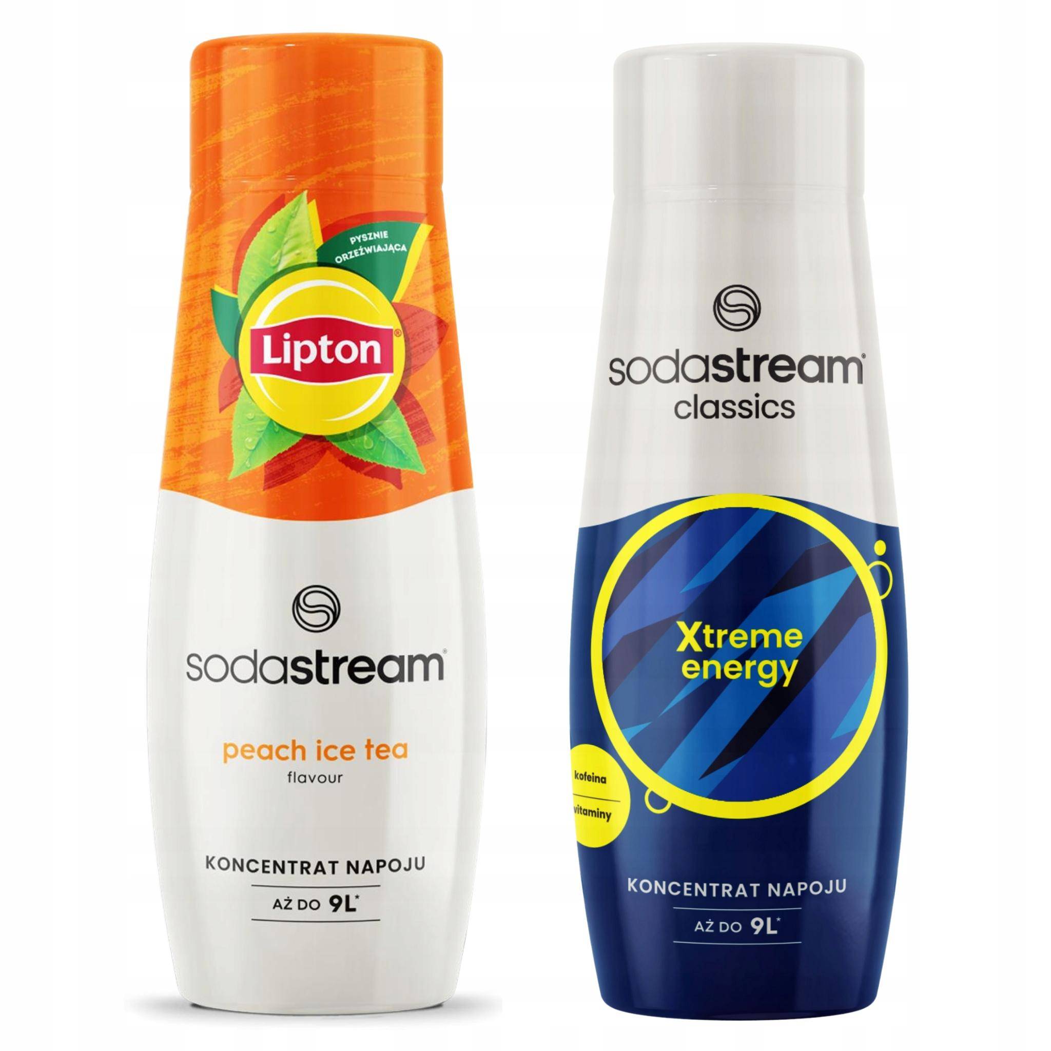 2x syrup concentrate Sodastream Lipton Ice Tea Peach + Energy Drink