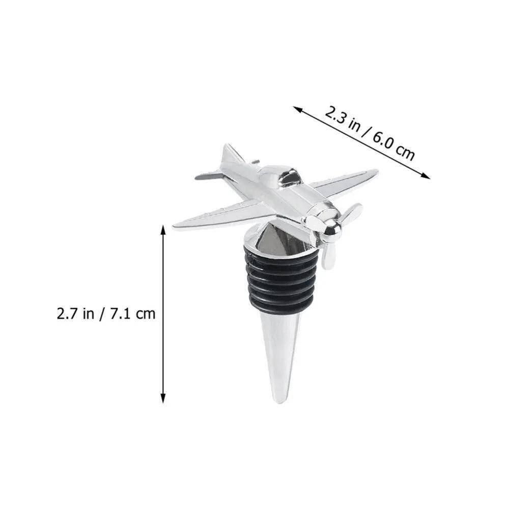 Wine Bottle Stoppers Airplane Shaped Vacumm Sealer Wine Corks Metal Beer Bottle Saver Airplane Bottle Reusable 3D Wine Corks