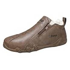 biJerou Skor röd svart herr arbetskläder Closure Toe Casual skor Plus Velvet Warm herr Work Wear Löpning Mountaineering Vandring Sport Snow Boots herrskor vinter vattentäta fodrade, BRUN, 44 EU