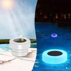 Pool Cleaning Tablet Floater Dispenser With Solar Light Chlorine Tablet Floater For Swimming Pool Spa Hot Tub