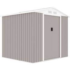Metal garden shed 4.07 m² - 213 x 191 x 195 cm - MARS - Anchoring kit included, 2 sliding doors - Taupe