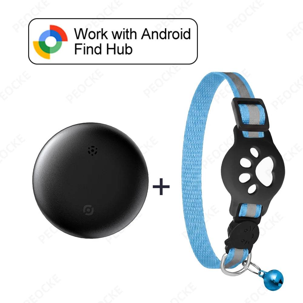 Google Find Hub Smart Location Tag for Android — Pet Collar, Keys & Bags - Tag with BL Collar / China Mainland