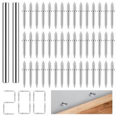 200 x dubbelhövdade spikar, väggspikar, stålnaglar sömlös nagel med dubbelhuvud sockeltråd nagel för golvlister naglar utan spår osynliga säkerhetsskruvar dubbla huvuden sockeltrådspikar