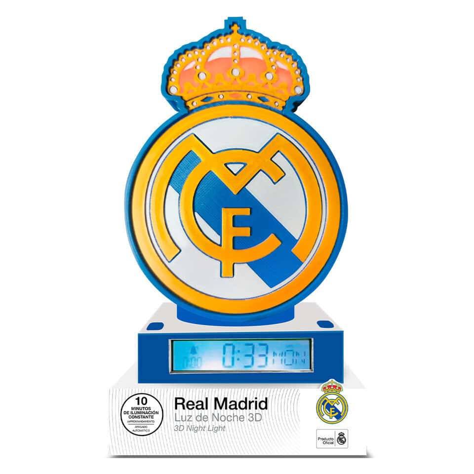 Real Madrid Hala 3D nattlampa och väckarklocka 25 cm