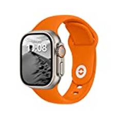 DONEGANI SB Armband für Apple Watch Band Ultra 2 49mm, Series 10 46mm, 9 8 7 45mm 41mm, SE 6 5 4 44mm 40mm, 3 2 1 42mm 38mm Damen Herren Sport Silikon Strap Orange