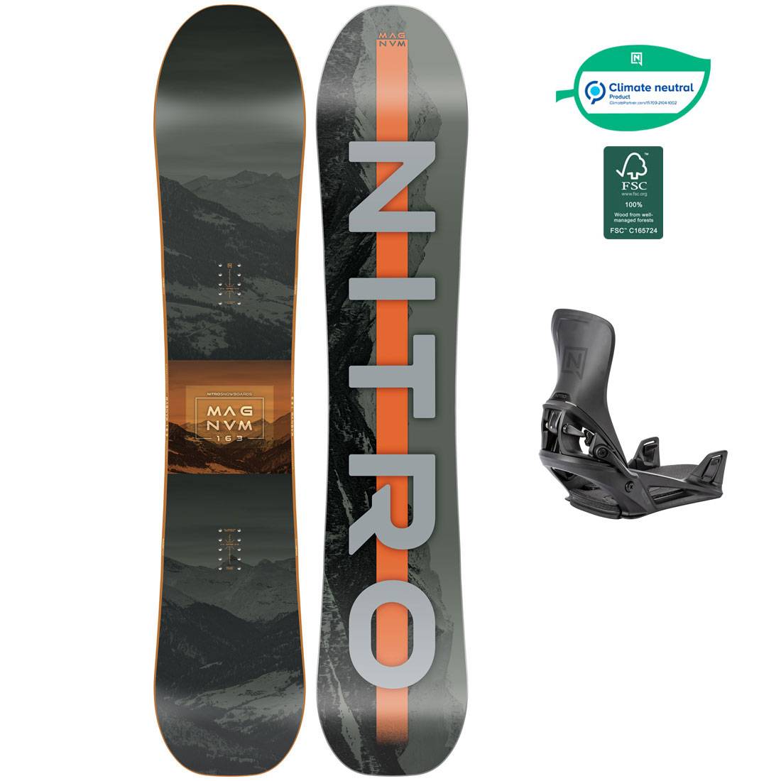 Nitro Snowboardpaket - Magnum 159 (Wide) + Step On Black L