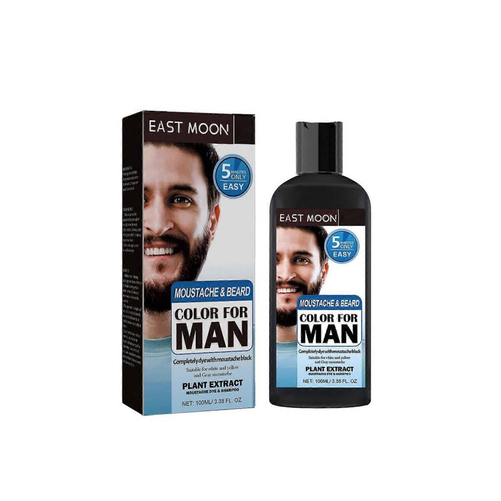 Limited time!!East Moon Beard Care Tonic - Fast Coloring for Men's Hair And Beard, Split Ends And Dryness Care, Black Coloring