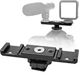 Dual Cold Shoe Mount Fäste, Chromlives Dual Hot Shoe Extension Bar, Cold Mount Plate Adapter, Aluminium Dual Extension Bracket, Led Video Light, Monitor
