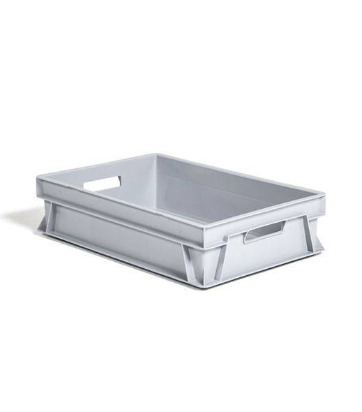 Eurokasse, 25 l, LxBxH 600x400x145mm, PEHD, grå, fødevaregodkendt, ved
