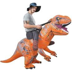 Ride-on Dinosaur Kostume Oppustelig Dinosaur Kostumer Fastelavnskostume til Voksne Brown