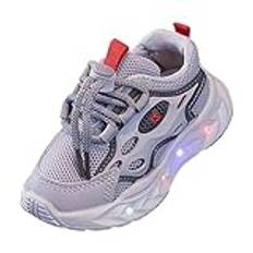 OBiQuzz nätskor mode LED ljus baby skor casual barn skor pojkar flickor sandaler mjuka barn sportskor läderskor sneakers flickor 23, GRÅ, 23 EU