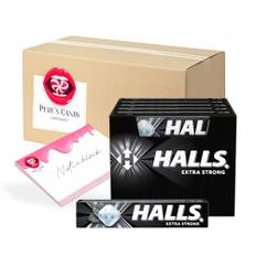 Pere's Candy® Bundle für Halls EXTRA STRONG Zucker - Bonbons 20 x 33,5 g Packungen aromatisierten Süßigkeiten + Pere's Candy Notepad DIN A7-25 Blatt
