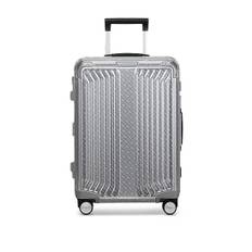 BOSS x Samsonite silver aluminium cabin-size suitcase 55cm