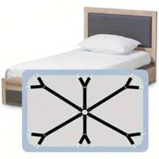 6 Side 12 Pegs Lakanklämma, justerbar bäddsoffa Lakanfäste, Dukklämma, Anti-running och Anti-Slip Lakan Spänne - Multifärgad (Vit,svart)