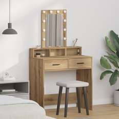 vidaXL Smyckebord med låda Brun 79 x 41 x 140 cm Konstruerat trä
