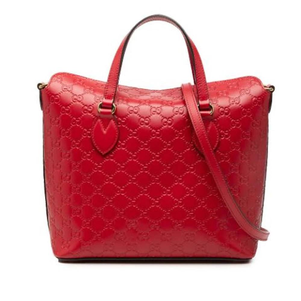 Gucci Vintage Pre-owned Linea A Fold-Over Satchel - Vintage - Dame - Rød - ONE SIZE - Læder