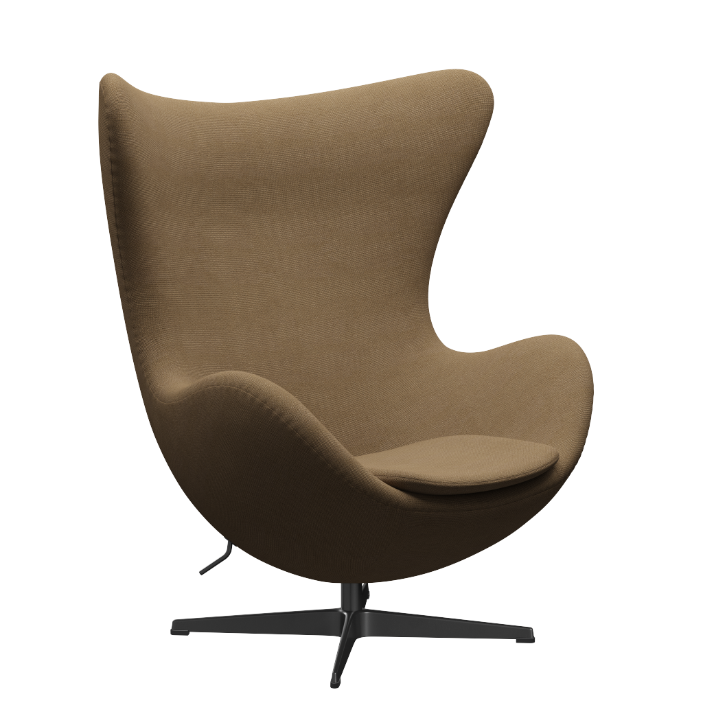 3316 Ægget loungestol, stel i sort af Arne Jacobsen Hallingdal - 224 Light Brown - Jacobsen Plus