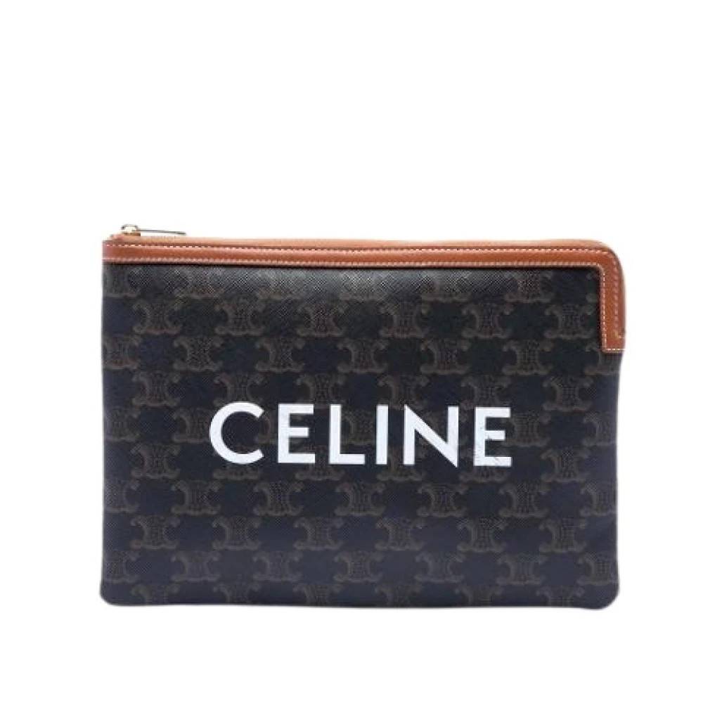 Celine Vintage Pre-owned Canvas Clutch - Vintage - Dame - Brun - ONE SIZE - Læder