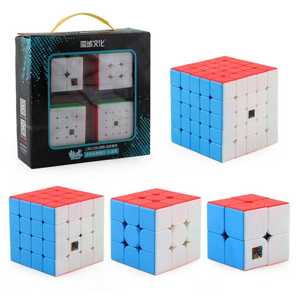 4st Speed Cube Set Moyu MofangJiaoshi 2x2 3x3 4x4 5x5 Meilong Magic Cube pyramid sned Megaminx SQ1 Packing Pedagogiska leksaker