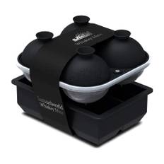 Samuelworld Premium iskubsbricka, set med 2 stora iskubsformar set fyrkantig och sfär rund isbollstillverkare, whisky iskubsbrickor frys, cocktailkit, baresisk, BPA-fri