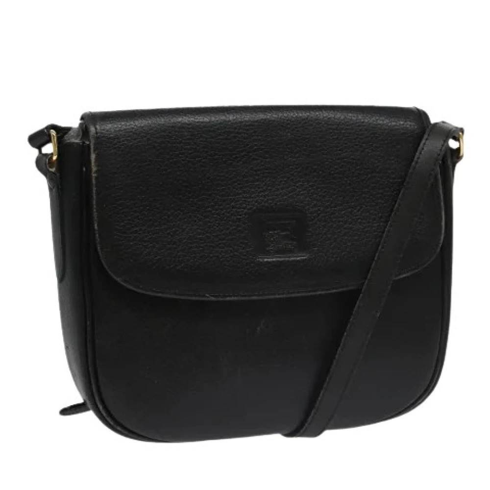 Burberry Vintage Pre-owned Læder Skuldertaske - Vintage - Dame - Sort - ONE SIZE - Uld