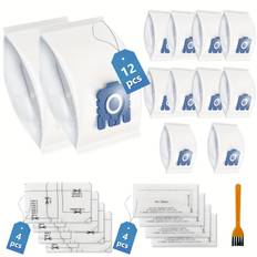 TEMU 12pcs Gn Vacuum Bags With 8 Filters Compatible For German Miele Hoover , Complete C3/c2/c1, S227, S270, S400i, S600, , , S5000, , S2, S5, S8, Compact C1/c2 Series Vacuums