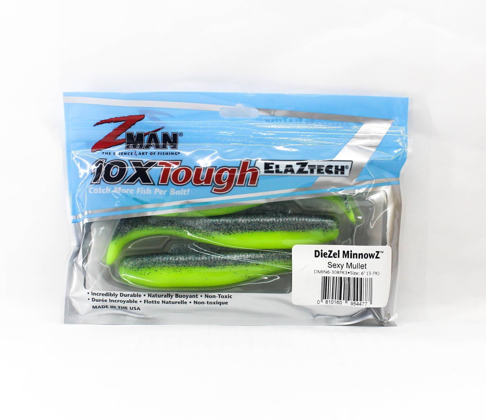 Zman Soft Lure Diezel MinnowZ 6 Inch 3/Pack Sexy Mullet (4477)
