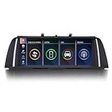 Ninetom 10,25 tums bilradio kompatibel med BMW 5-serien, F10, F11, 2010–2012 med CIC-system, bilstereo, pekskärm, stödjer Apple Carplay/Android Auto/Mirrorlink/Navigation, uppgradera bilstereodisplay