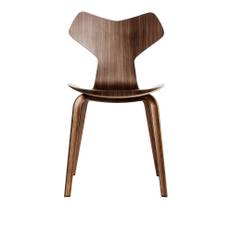 Fritz Hansen - 4130 Grand Prix - Valnötsfanér - Matstolar - Arne Jacobsen - Träfärgad - Metall/Trä