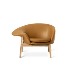 Warm Nordic - Fried Egg Chair / Oiled Oak - Lænestol - Vitoria (Cognac) - L99 x W68 x H68 cm