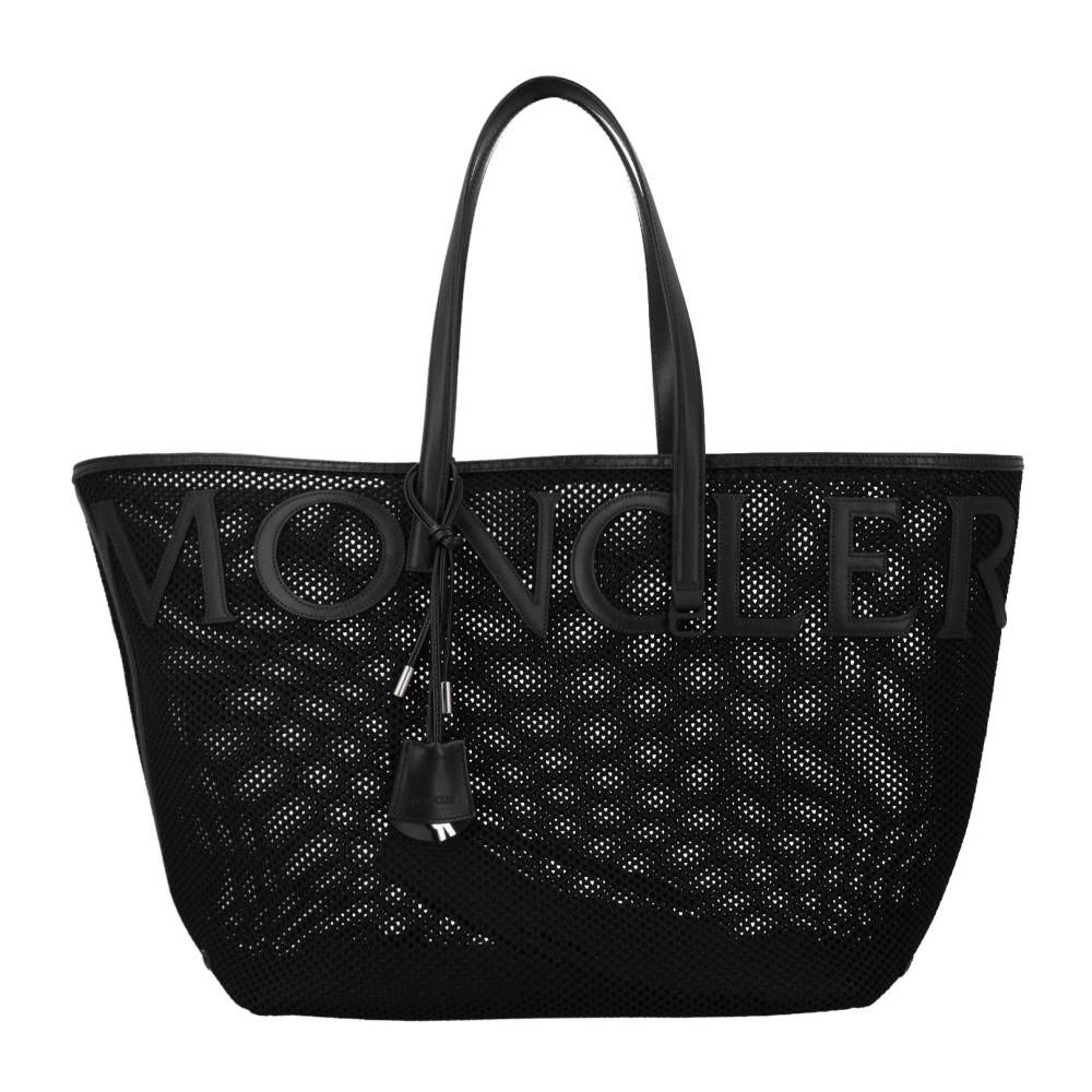 Moncler Very Mesh & Leather Tote Bag - Tasker - Dame - Sort - ONE SIZE - Uld