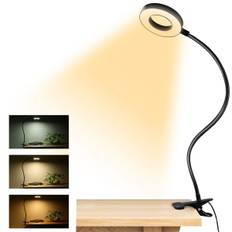 Klipsbar LED-læselampe USB genopladelig bordlampe med fleksibel klemme