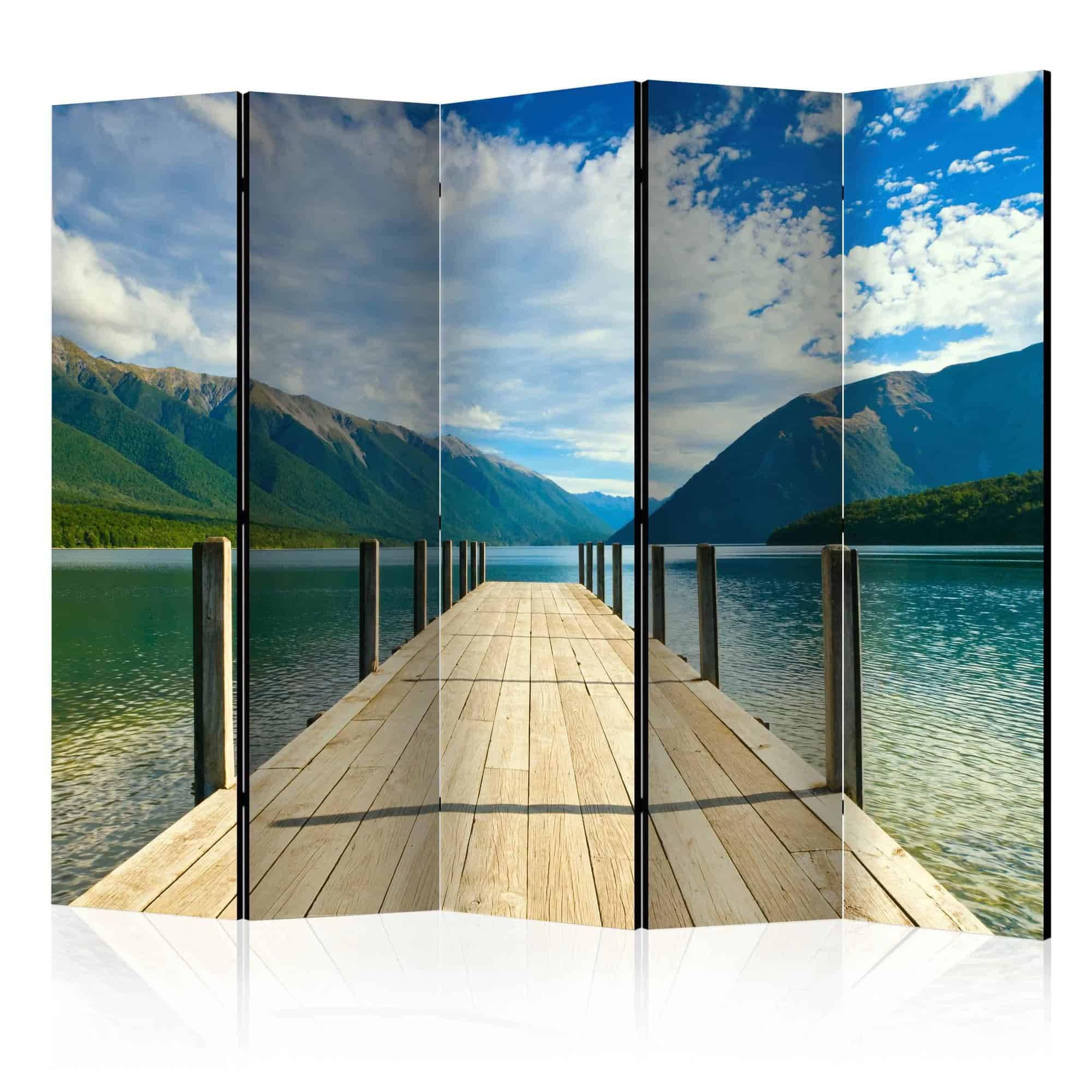 Skærmvæg Mountain lake bridge II