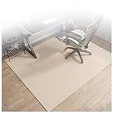 MeLtor Skrivstol underlag, matta skrivbord reptålig, halkfri undersida, tvättbar, kontorsstolsunderlägg kontorsstol, beige – 120 × 150 cm