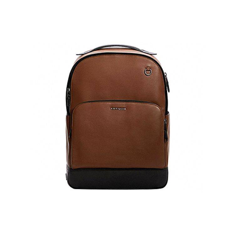 Coach Graham Leather Casual Backpack Men Backpack Brown C2934-QBSD Basic Set (Bag+Dust Bag)