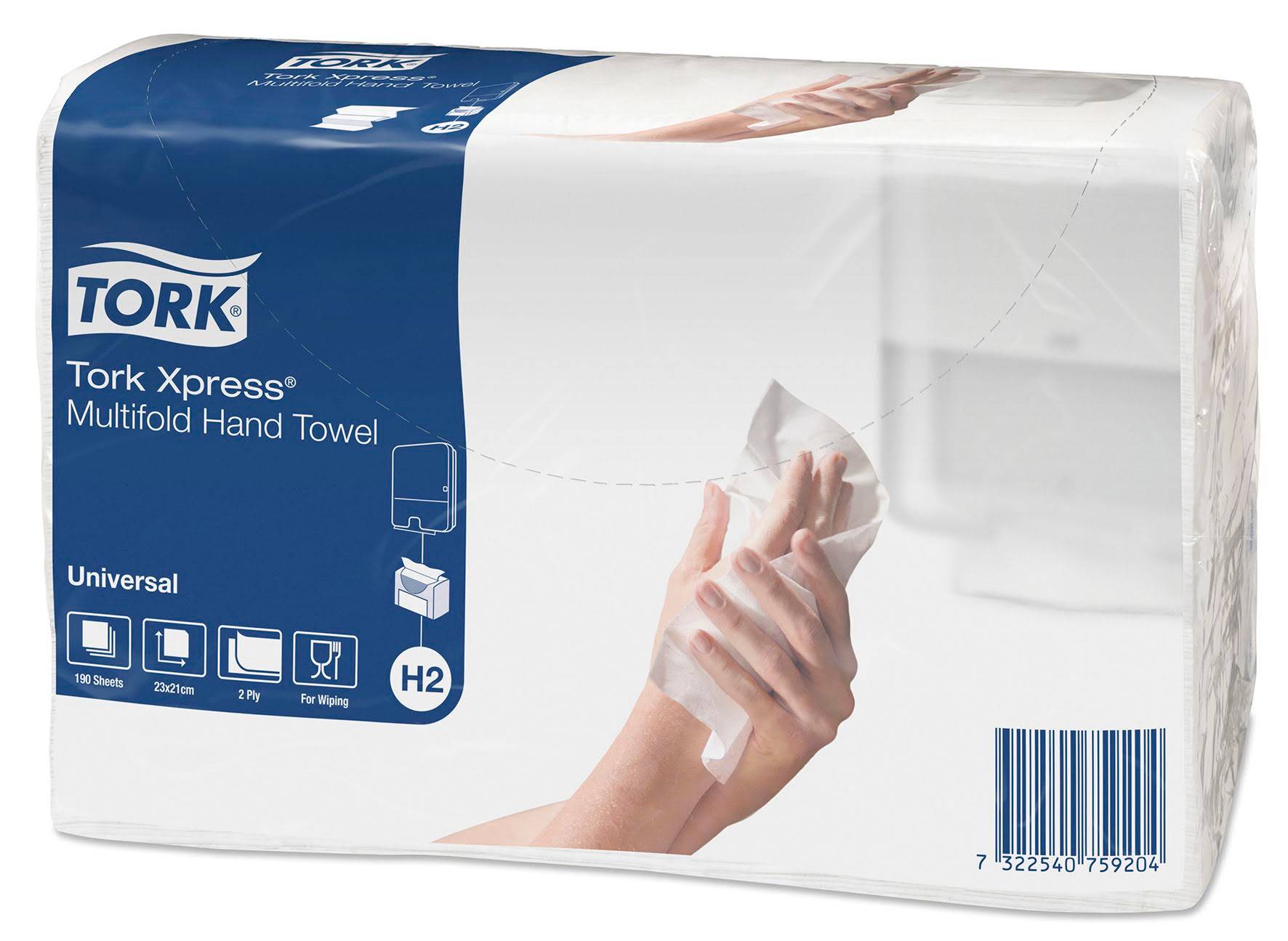 Handduk H2 Uni Vit 3800/fp